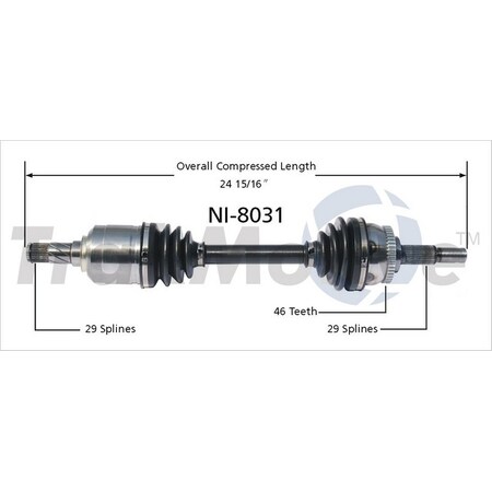 Surtrack Axle Cv Axle Shaft, Ni-8031 NI-8031